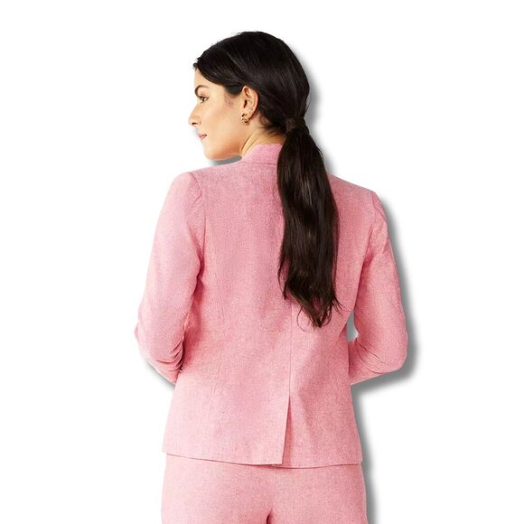 Draper James NWT Linen Blend Blazer Jacket, Cherry Red M - Breathable, Summer - Picture 2 of 11